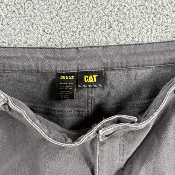 Caterpillar Pants Mens 40 x 32 Gray CAT Double Knee Tool Pockets Carpenter Work - Picture 2 of 4